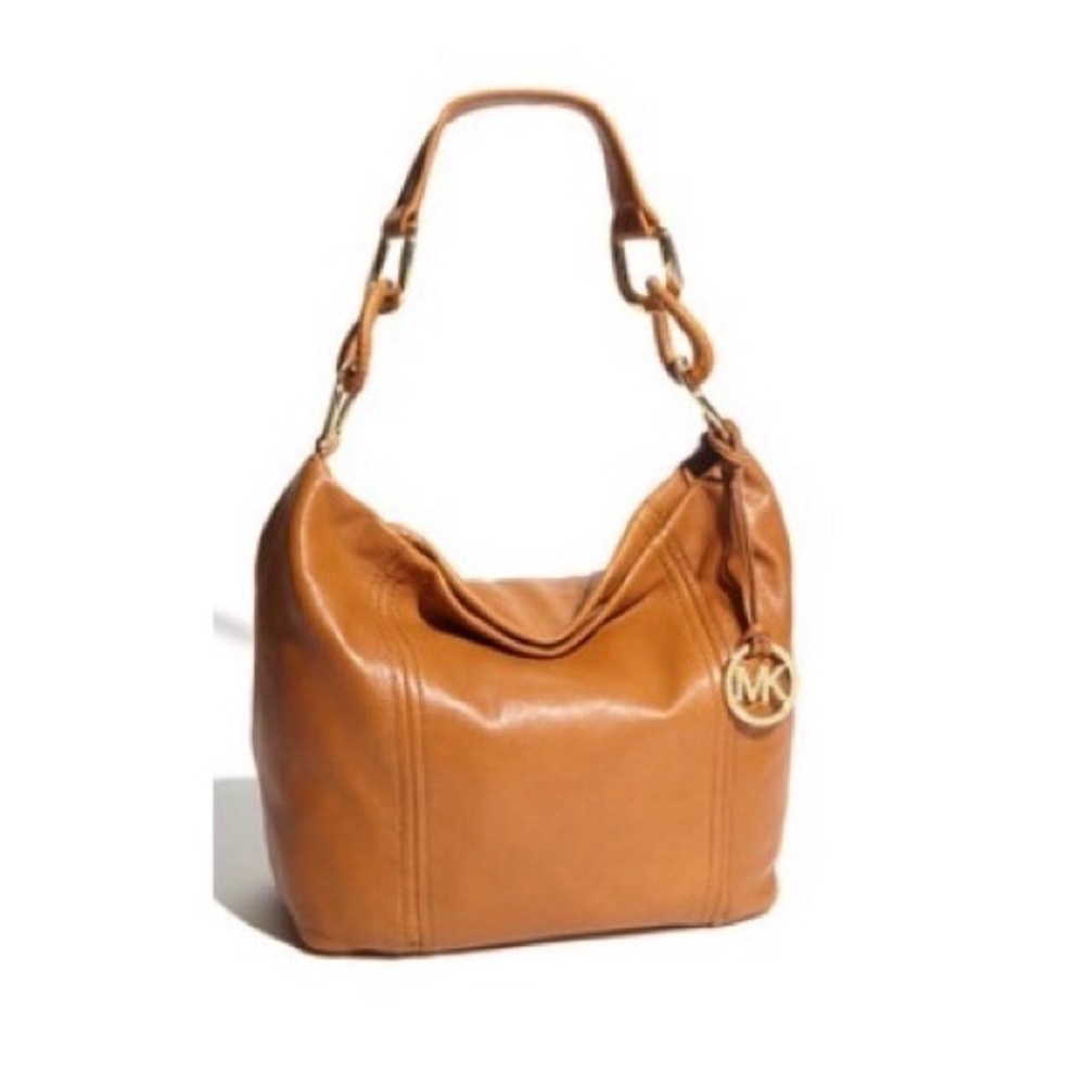 Michael Kors Soft Leather Oversized ID Chain Large Shoulder Bag